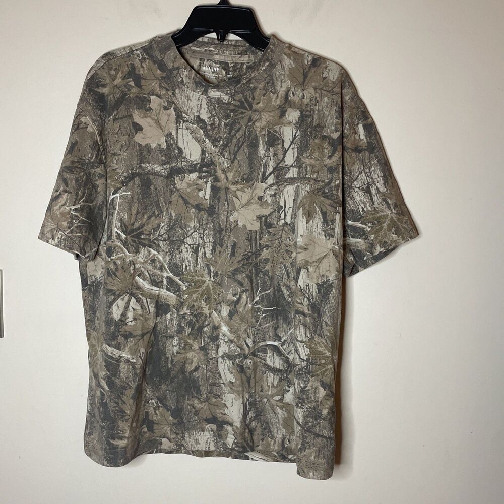 Hollister Heavyweight Boxy Fit Camo T Shirt Men's Size M Streetwear Skater